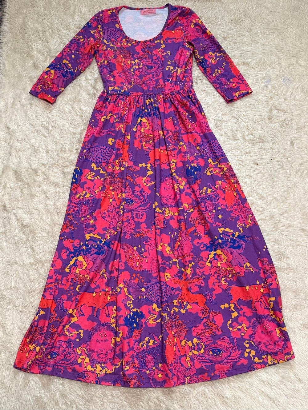 Beautiful Genius Printed Maxi Dress - Size Medium